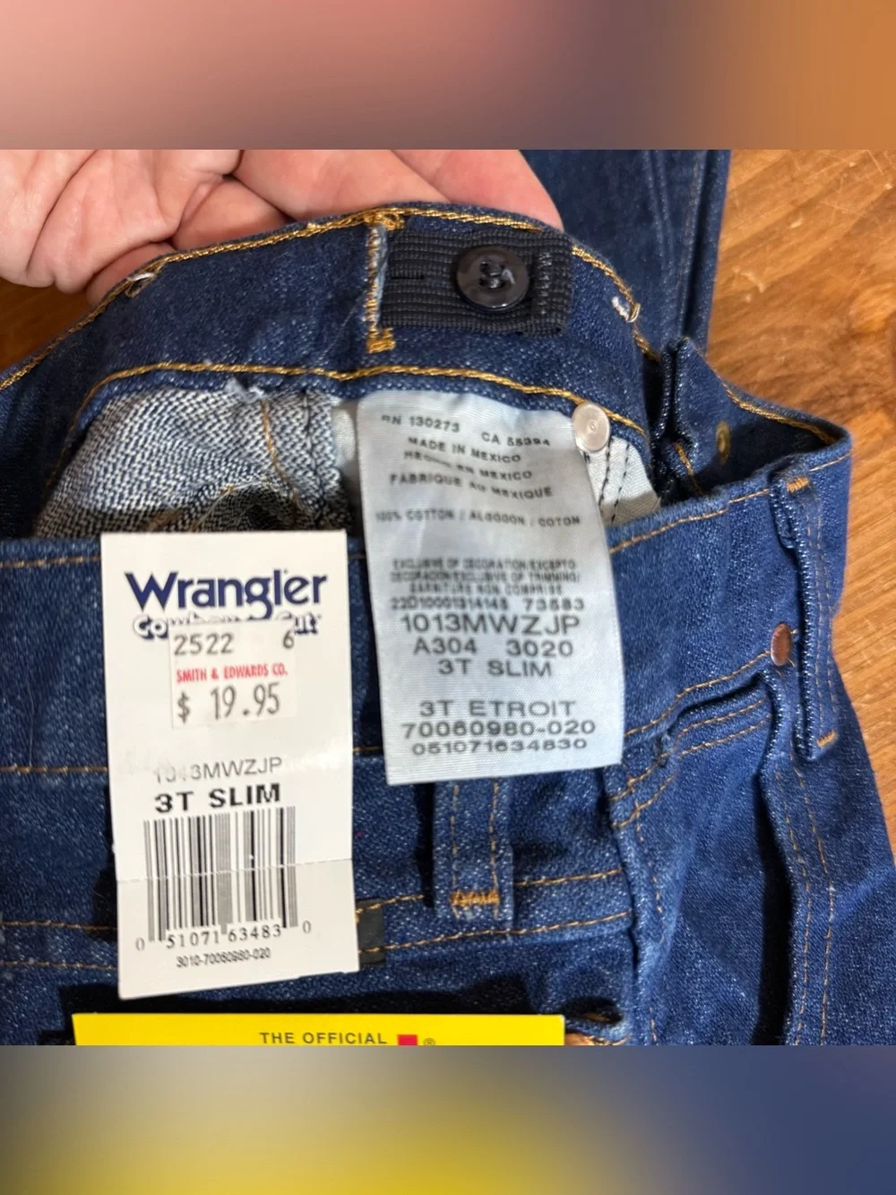 NWT Wrangler Pro Rodeo Original Fit Blue Jeans Cowboy Cut Boys Size 3 Slim